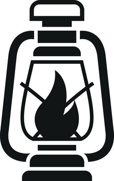 Vintage oil lantern icon silhouette graphic element with silhouette isolated equipment darkness