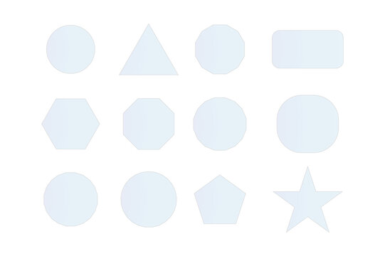 Geometric Shapes Arranged in a Grid on Black Background