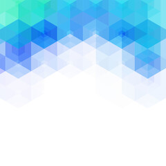 Obraz premium Abstract geometric background of translucent hexagons in blue, cyan and green shades. EPS 10