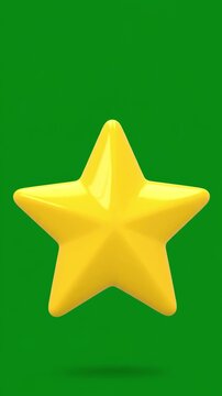 Yellow shape morphing from teardrop to star on green screen