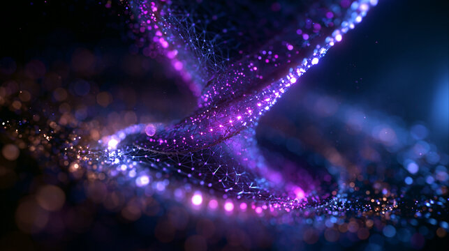 Glowing Abstract Data Vortex with Futuristic Particles