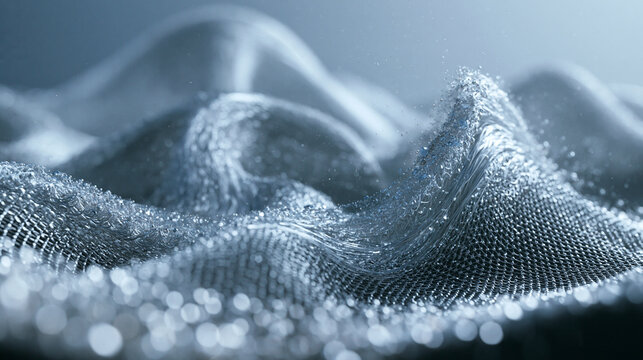 Futuristic Smart Fabric and Nanotechnology Fiber Mesh Abstract