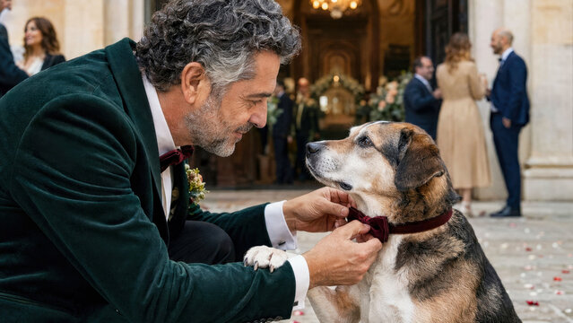 Pet Friendly Wedding with Groom and Dog as Guest of Honor