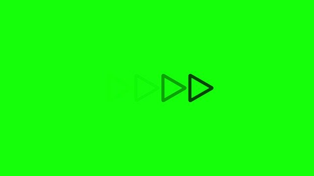 Black chevron icons multiply and then diminish on a green background
