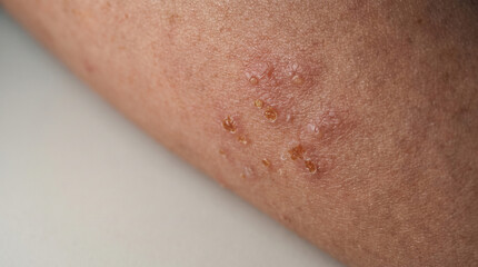 Fototapeta premium Impetigo Skin Condition Concept Showing Small Crust-Like Surface Lesions in a Clinical Stock Composition
