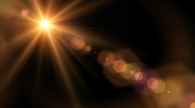BrightSolar Lens Flare Effect Overlay Featuring Rays Light Leak And Warm Sunburst Glare Transitions On Dark Background sunlight lens flare effect light overlay sun sunrays transitions leaks