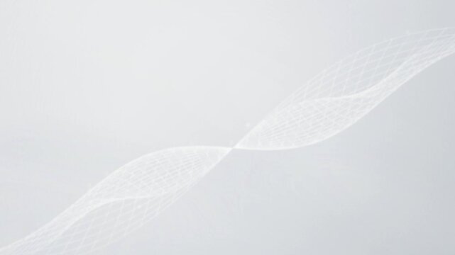 A light gray mesh ribbon waves gently in a seamless loop