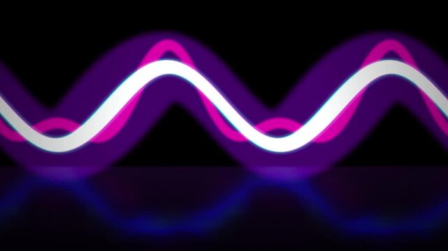 Glowing sine wave lines ripple in a seamless loop