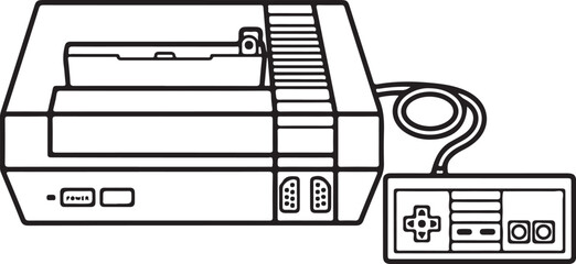 Classic video game console with controller © Nasima