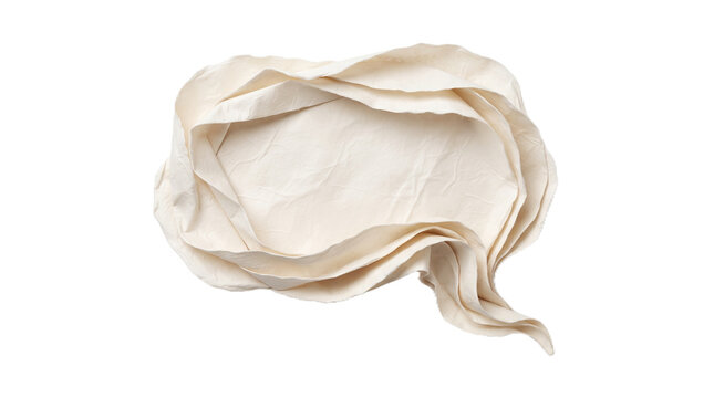Abstract wavy white fabric background texture with soft elegant folds transparent background