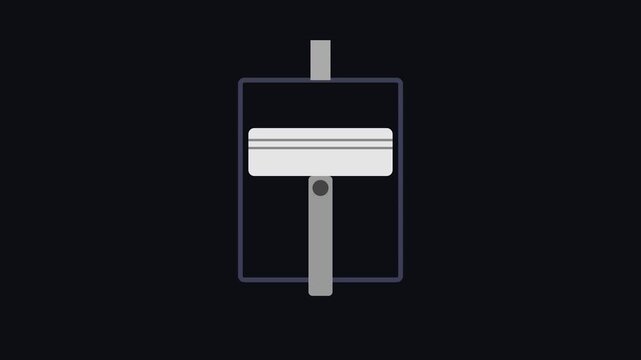 Minimalist piston engine animation: mechanical motion loop for industrial engineering and automotive technology concepts 4k