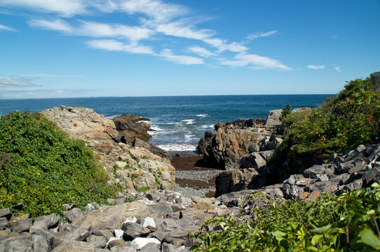 Rocky channel at Coast Of Maine Looking at Atlantic Ocean