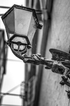 Historic lantern in downtown Hamburg.