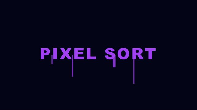 Pixel sort glitch effect animation: dynamic digital text distortion and abstract motion 4k background