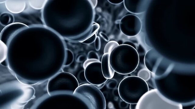 Immersive passage through densely packed floating spheres and discs with bright rim glow, soft blur, cool blue gray contrast, layered depth, and futuristic abstract motion