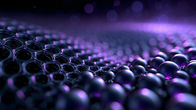Abstract Nanotechnology Hexagonal Lattice and Molecular Spheres