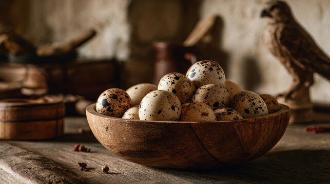 Bowl of quail eggs
