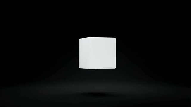 Professional Vfx Digital Effects Futuristic White Cube Floating in Dark Space Minimalist 3d Render For Abstract Background Design And Modern Geometric Composition