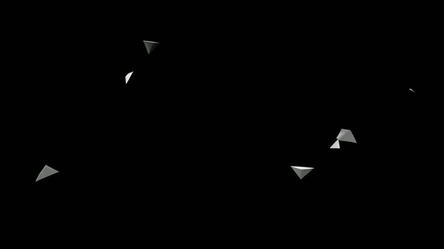 Professional Vfx Digital Effects Futuristic Abstract Geometric Triangles Floating in Dark Space Minimalist Digital Art Composition For Modern Graphic Design And Tech Backgrounds