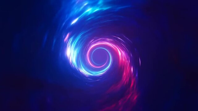 Professional Vfx Digital Effects Futuristic Neon Spiral Vortex With Glowing Pink And Blue Light Trails in Dark Space Background Representing Dynamic Energy And Futuristic Motion Graphics