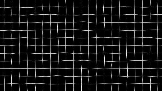 Animated gradient black background with grid moving upwards. Abstract 3D black cube grid with white lines background futuristic perspective animation. Grid line black white gird seamless pattern.