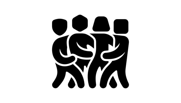 People Community Vector Icon Set with Teamwork and Social Group Symbols