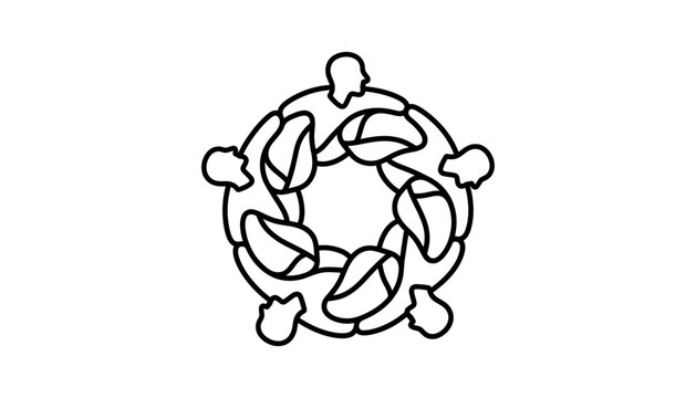 Family Friends Community Icons Collection with Human Relationship Symbols