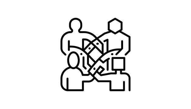 Business Team and People Collaboration Icon Collection Vector Set