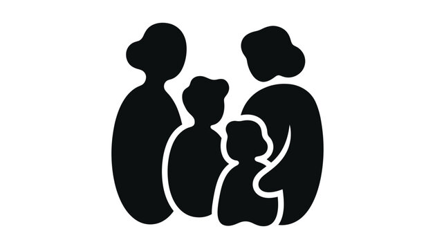 People, Family Group Icon Collection for Community Teamwork and Social Connection