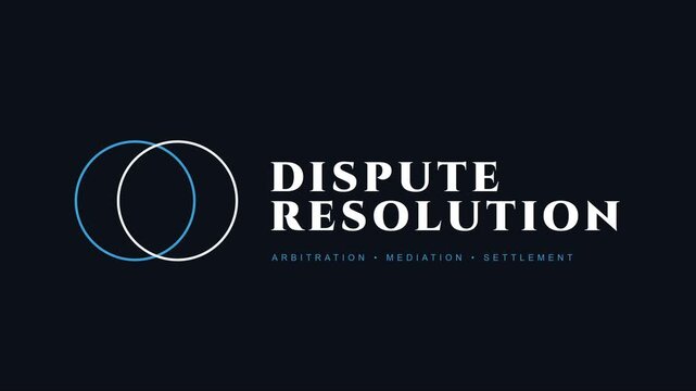 Dispute resolution: arbitration, mediation, and settlement concept for legal and corporate business communication animation 4k