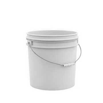 Stack of white plastic bowls with lids