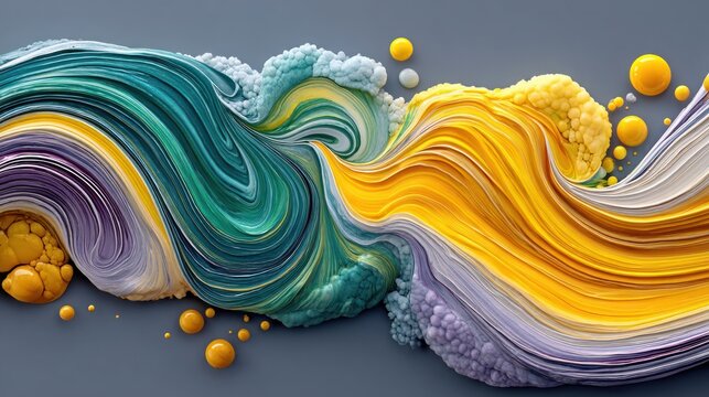 Decorative Saturated Colorful Vibrant Swirling Paint Texture with Flowing Colors and Shapes