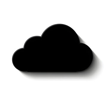 Minimalist Overcast Cloud Silhouette Icon with Soft Drop Shadow