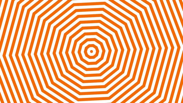 A loop animation concentric octagon pattern background with motion blur