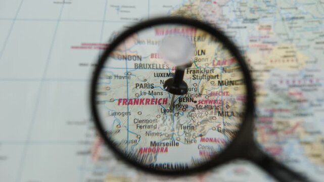 Exploring a map of Europe with a focus on key cities and locations