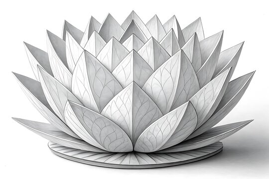 Geometric origami style lotus flower in 3D design