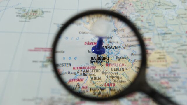 Exploring the map of Europe with a focus on Hamburg, Germany and nearby cities