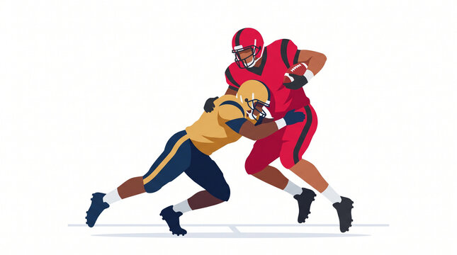 Football player tackling opponent during an intense game  