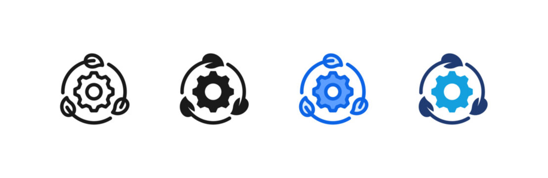 Sustainable Operations icon multiple style collection. Vector illustration.
