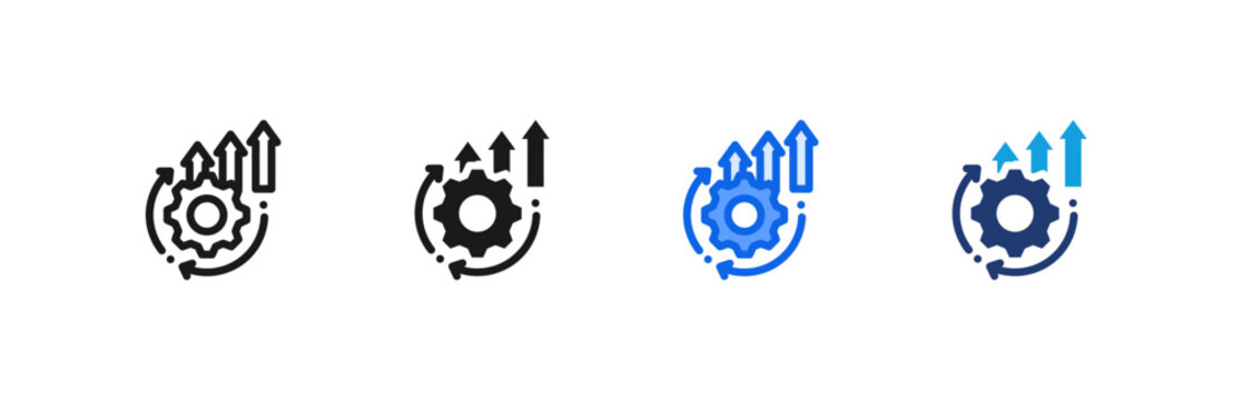 Continuity Improvement icon multiple style collection. Vector illustration.