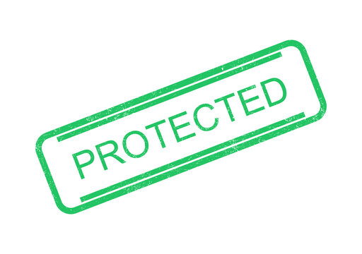 Protected stamp seal with green border for document security