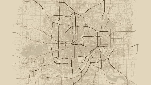 Minneapolis 4K Old_map Map Animation - Urban Road Network and Infrastructure Growth