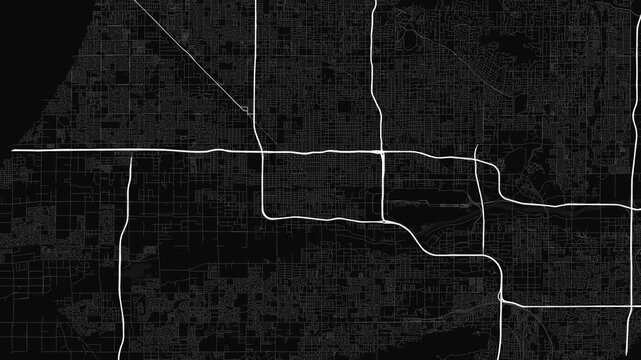 Phoenix 4K Black Map Animation - Urban Road Network and Infrastructure Growth