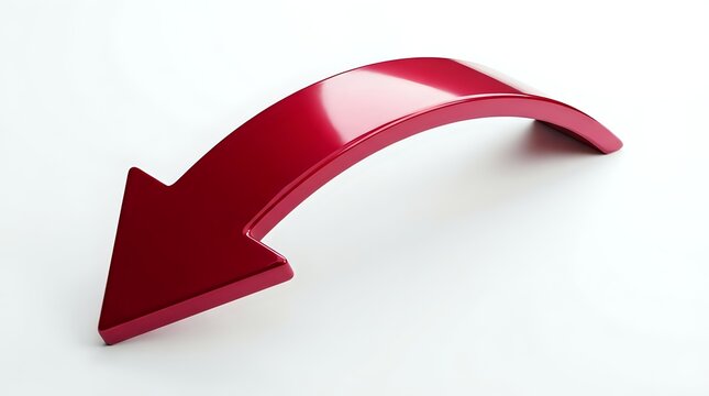 Red arrow pointing downward on white background, symbolizing decline