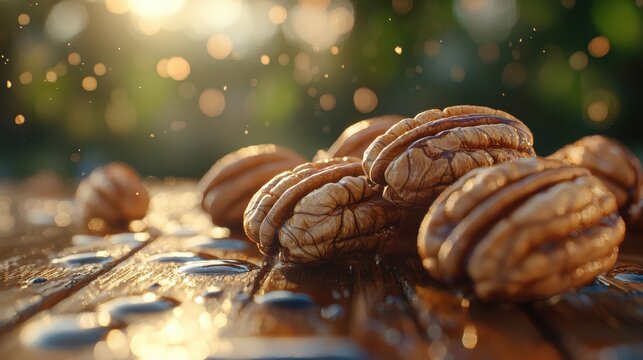 collection of tasty pecan nuts