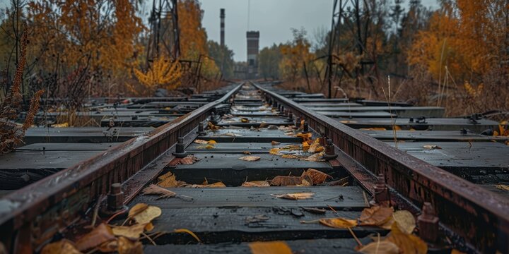 Railway tracks located within a restricted area of a nuclear facility