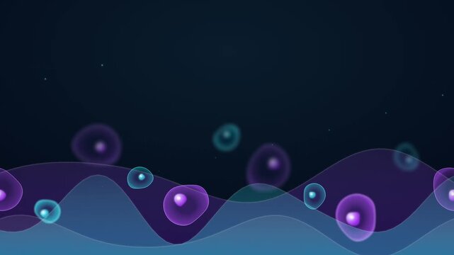 Abstract Microscopic Cells Floating in Fluid Background