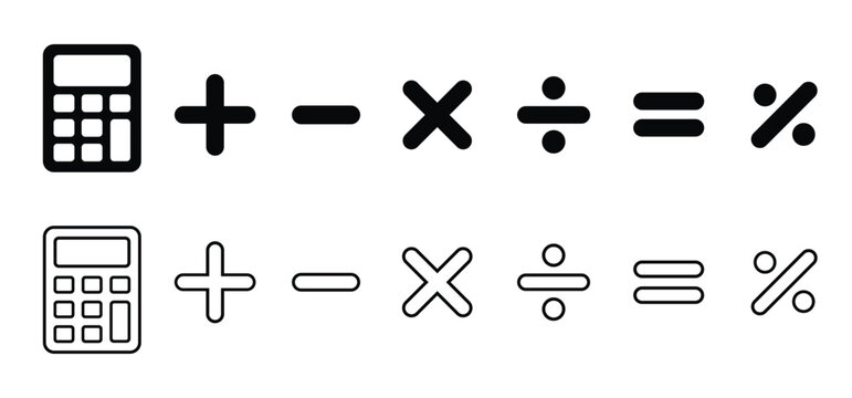 Calculator and basic mathematical for Business, Digital Interface, Communication and Commercial Design