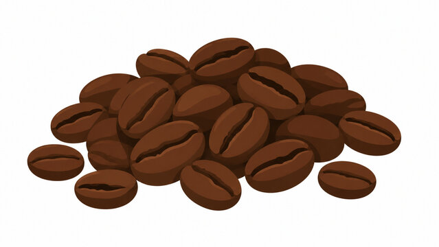 Cartoon Heap of Roasted Coffee Beans Illustration