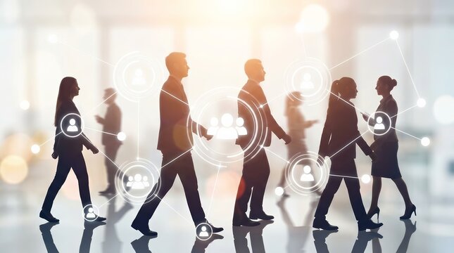 Human resources networking concept for workforce collaboration and corporate team building.